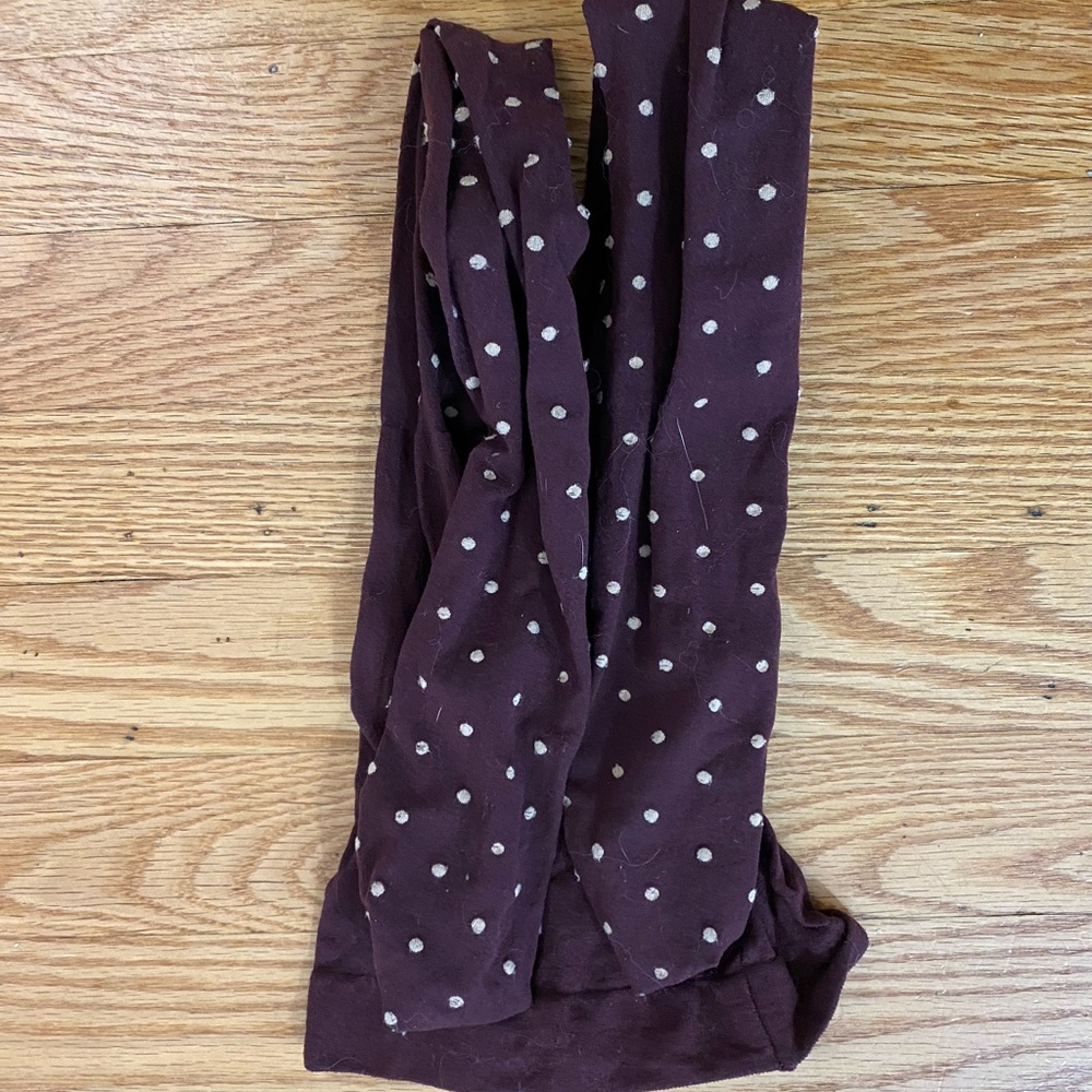 Tights polka dot patterned spotted burgundy purple size S/M